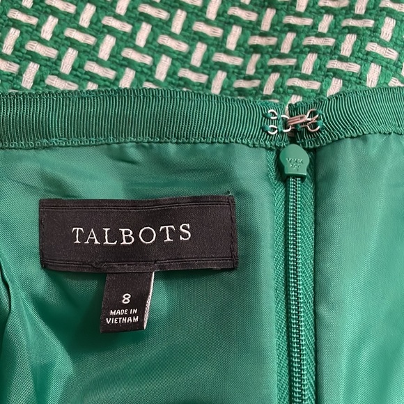 Talbots, basketweave lined skirt, size 8,‎ green - Picture 5 of 7